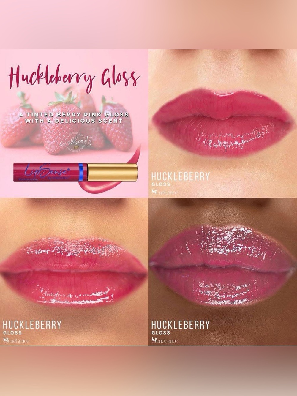 LipSense Huckleberry Gloss - Tinted Berry Pink Lip Gloss
